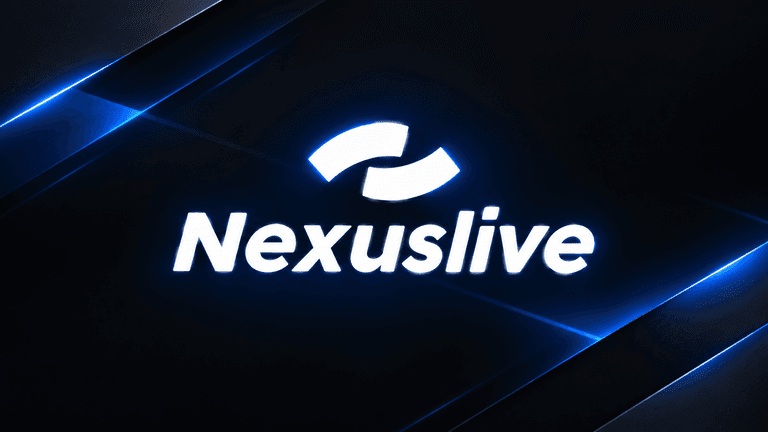 Nexuslive logo on a dark background with blue light accents